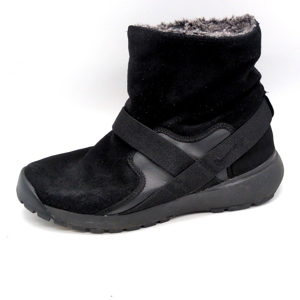 Nike Shoes Womens Golkana Triple Black 9 Suede Winter Boots Ankle Fur 862513-004